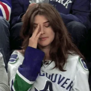 🏒 a6c78262 VANCOUVER kobieta, hokej, koszulka, Vancouver, płacząca telegram sticker