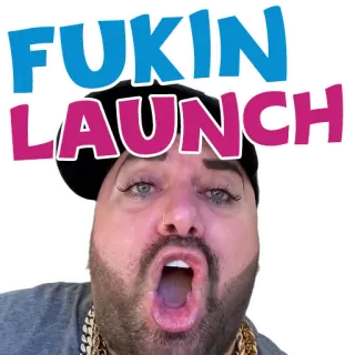 😡 2332d9e4 FUKIN LAUNCH 冒犯, 文字, 表达, 发射, 文字游戏 whatsapp sticker