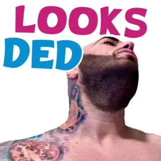 😶‍🌫️ 554287fa LOOKS DED 表情包, 男人, 表情, 幽默, 眼神空洞 whatsapp sticker