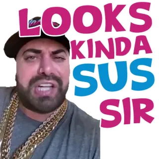 🤔 936476c0 LOOKS KINDA SUS SIR 表情包, 有点可疑, 先生, 可疑, 搞笑 whatsapp sticker
