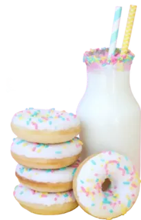 🍼 8c4d09ca Donuts, Milch, Süßigkeiten, Dessert, Stapel whatsapp sticker