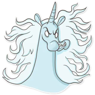 😤 564fb9d5 jednorożec, zły, kreskówka, zwierzę, magia, fantazja, koń telegram sticker