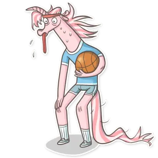 🏀 8b8a19d6 kreskówka, zwierzę, koszykówka, spocony, sport, naklejka telegram sticker