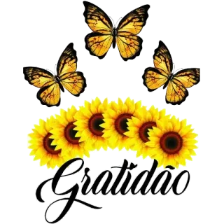 🙏 1cbd4858 Gratidão gratidão, girassóis, borboletas, agradecimento, flores, natureza, boas vibrações telegram sticker