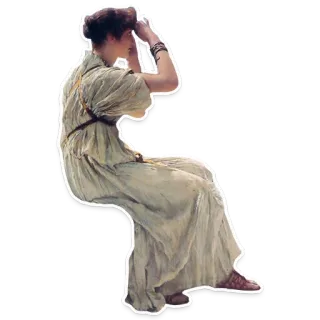 🔭 1c703c96 женщина, сидящая, платье, искусство, классический, фигура, произведение искусства telegram sticker