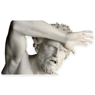 🖐 3f394c65 статуя, мужчина, белый, борода, искусство, скульптура telegram sticker