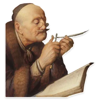 🧐 463e7d58 старик, очки, чтение, книга, ученый, антиквариат, винтаж telegram sticker