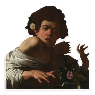 🤮 59f52551 искусство, живопись, классика, портрет, фигура, роза, караваджо telegram sticker