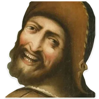 🤣 7cf976ab живопись, портрет, мужчина, искусство, исторический, улыбающийся telegram sticker