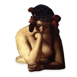 😔 8962a3a9 обнажённая, искусство, картина, женщина, фигура telegram sticker