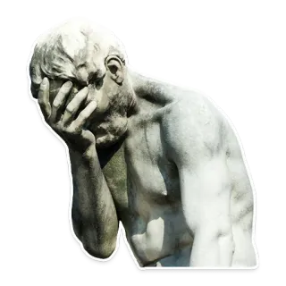 🤦‍♂️ d6362542 статуя, грустный, отчаяние, фейспалм, скульптура, мрамор telegram sticker