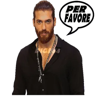 🙏 978282c3 PER FAVORE uomo, barbuto, italiano, per favore, frase telegram sticker