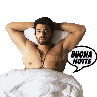 🛌 d877a1fc BUONA NOTTE buonanotte, uomo, letto, italiano, sonno telegram sticker