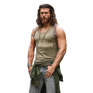 😠 75eaa9b7 DIGEN Mann, männlich, gutaussehend, Model, Bart, lange Haare telegram sticker