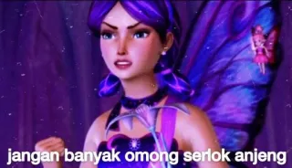 🌟 56432e4a jangan banyak omong serlok anjeng hoạt hình, tiên, tím, động telegram sticker