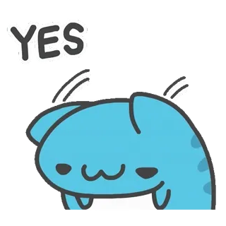 👌 60b2252f YES 고양이, 네, 귀여운, 동물, 파란색 telegram sticker