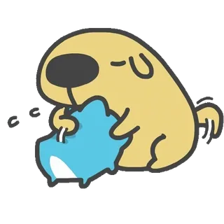 🫂 c2e6aa90 anjing, bantal, imut, tidur, hewan, kartun telegram sticker