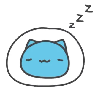 😴 9ee9d83f chat, dormir, mignon, dessin animé, tache, bleu telegram sticker