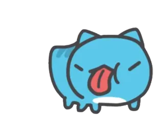 😠 d60531d7 chat, animal, mignon, dessin animé, autocollant, bleu telegram sticker