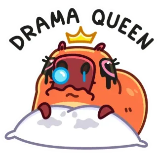 👸 54e850ba DRAMA QUEEN drama, queen, crying, sad, cartoon, character, animal telegram sticker