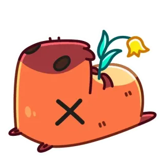 ⚰️ 5bc4359a sticker, cartoon, cute, flower, character, sad, dead telegram sticker