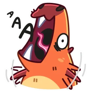 😱 a4009635 AAA cartoon, animal, monster, shout, screaming, funny, comic telegram sticker