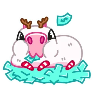 💰 f3af1fc1 mignon, animal, dessin animé, argent, autocollant, personnage whatsapp sticker