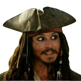 😌 853a9ce3 Jack Sparrow Pirates of the Caribbean โจรสลัด, หมวก, ผู้ชาย, ภาพยนตร์, ตัวละคร telegram sticker