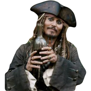 🍺 ec0f6473 Jack Sparrow Pirates of the Caribbean โจรสลัด, กัปตัน, ทะเล, ผจญภัย, เหล้ารัม, ตัวละครในภาพยนตร์ telegram sticker