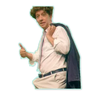 👍 83e1b9d0 pria, jempol ke atas, setelan, potret, gestur telegram sticker