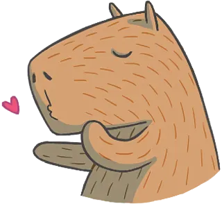😘 6bab14d1 capybara, animal, cute, heart, kiss, rodent whatsapp sticker