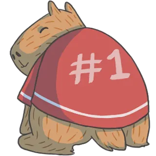 🖕 edfcc55f #1 capybara, number one, animal, cute whatsapp sticker
