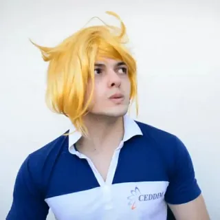 🌝 fd5f77f6 CEDDIM personne, portrait, perruque, blond, polo whatsapp sticker