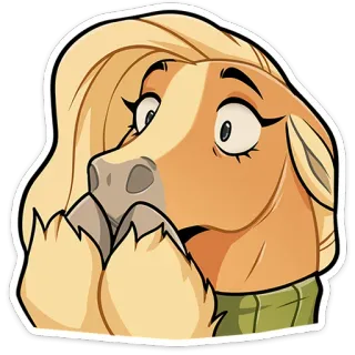 😦 04434427 cavallo, animale, cartone animato, adesivo, scioccato, carino telegram sticker