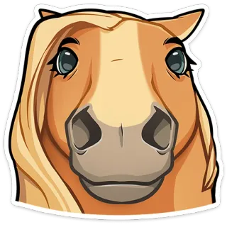 👃 119f53d8 cavallo, animale, cartone animato, equino, mammifero, animale domestico, testa telegram sticker