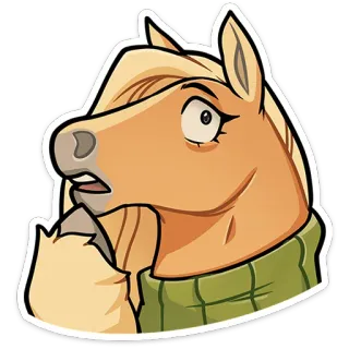 🤔 2d19937d cavallo, animale, cartone animato, adesivo, equino, personaggio, carino telegram sticker