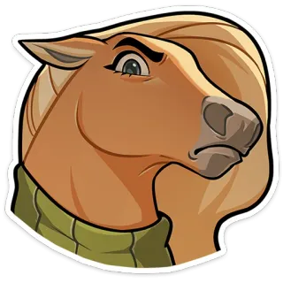 😤 8cd11eae cavallo, animale, cartone animato, equino, maglione telegram sticker