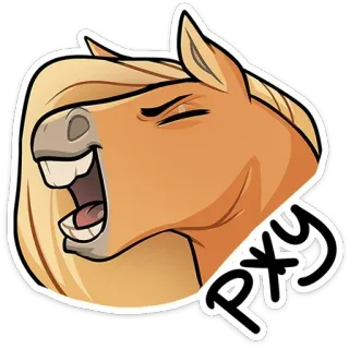 😂 af241e2c pxy cheval, animal, dessin animé, équin, autocollant whatsapp sticker