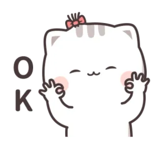 👌 9f84f167 OK ok, acordo, fofo, gato, positivo, gesto, aprovação telegram sticker