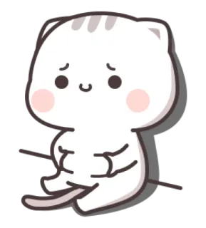 😞 a2e75e73 gato, fofo, adesivo, animal, kawaii, desenho animado, triste telegram sticker