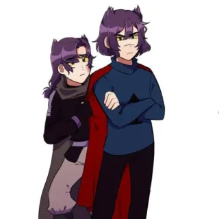 ♠️ 61882c07 Animé, Manga, Frères et sœurs, Dessin animé, Personnages, Cheveux violets telegram sticker