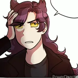 ♠️ 947cb74f Dessin animé, Expression, Confus, Cheveux violets telegram sticker