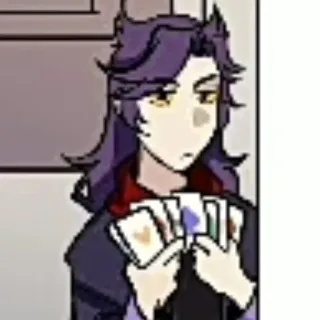 ♠️ 9e3909d1 Anime, Jeu de cartes, Cheveux violets, Personnage animé, Cartes à jouer telegram sticker