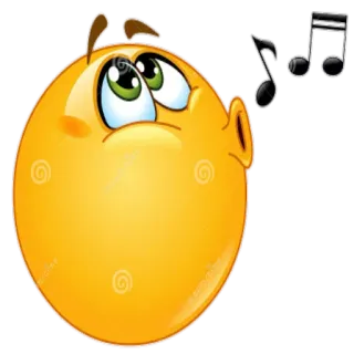 🚶 97241320 emoji, música, silbido, lindo, amarillo telegram sticker