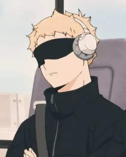🌿 6bda68ad Tsukishima Kei Haikyuu Anime, Haikyuu, Tsukishima Kei, Personagem, Cabelo Loiro, Fones de Ouvido, Venda, Kei Tsukishima telegram sticker