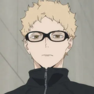 🌿 bd130d65 Kei Tsukishima Haikyuu!! Anime, Personagem, Óculos, Haikyuu, Tsukishima, Kei, Cabelo loiro telegram sticker