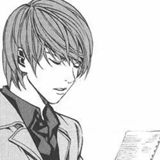 ✖️ f319152c Light Yagami Death Note Anime, Manga, Death Note, Light Yagami, Intelektualny, Planowanie telegram sticker