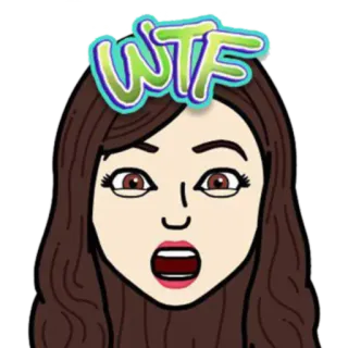 😱 05738053 WTF wyraz, szok, wtf, kreskówka, kobieta telegram sticker