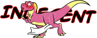 😳 8ec4aaff IN——NT 공룡, 만화, 유머, 웃긴, 분홍색, 귀여운, t-rex telegram sticker