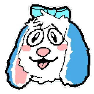 🍰 dfd50850 carino, cartone animato, animale, cane, blu, adesivo telegram sticker